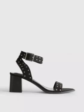 Sandalias de tacón grueso con tachuelas