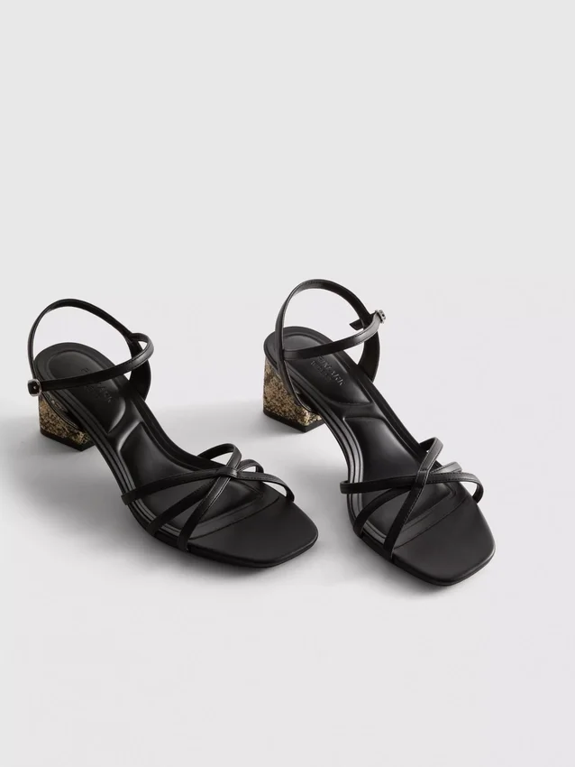 Sandalias de tiras trenzadas con tacón grueso