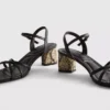 Sandalias de tiras trenzadas con tacón grueso