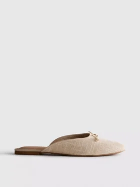 Sandalias tipo bailarina tipo mules con detalle de moño