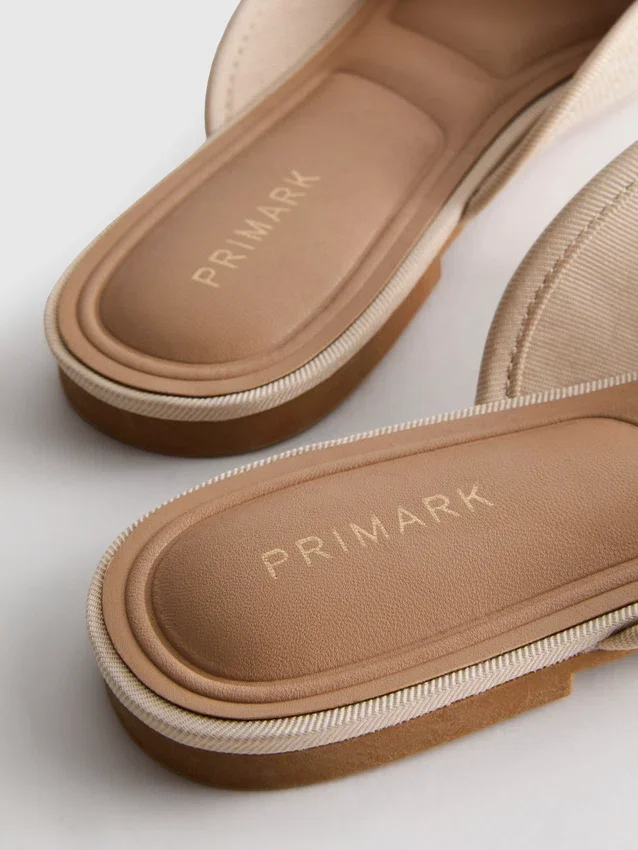 Sandalias tipo bailarina tipo mules con detalle de moño