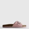 Sandalias tipo mules con correa y hebilla