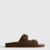 Sandalias tipo mules con doble correa con hebilla