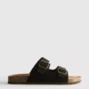 Sandalias tipo mules con doble correa con hebilla