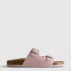 Sandalias tipo mules con doble correa con hebilla