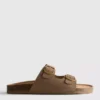 Sandalias tipo mules con doble correa con hebilla