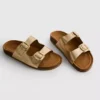 Sandalias tipo mules con doble correa con hebilla