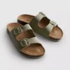 Sandalias tipo mules con doble correa con hebilla