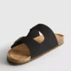 Sandalias tipo mules con doble correa con hebilla