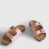 Sandalias tipo mules con doble correa con hebilla