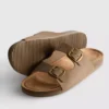 Sandalias tipo mules con doble correa con hebilla