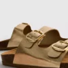 Sandalias tipo mules con doble correa con hebilla