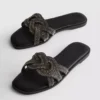 Sandalias tipo mules con pedrería