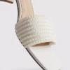 Sandalias tipo mules con tacón grueso y perlas de imitación