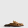 Sandalias tipo mules tipo mocasín de imitación de gamuza