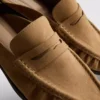 Sandalias tipo mules tipo mocasín de imitación de gamuza