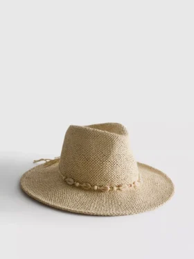 Sombrero de playa con ribete de paja