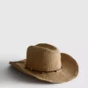 Sombrero de vaquero de paja con ribete