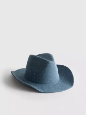 Sombrero vaquero de mezclilla con tachuelas