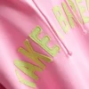 Sudadera con capucha de alto contenido de algodón y estampado universitario