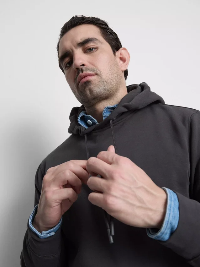 Sudadera con capucha de mezcla de algodón