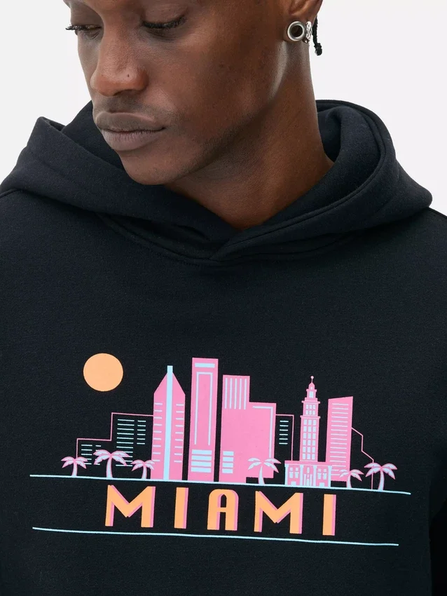 Sudadera con capucha «Miami Skyline»