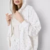 Sudadera con capucha y cremallera floral de alto contenido de algodón