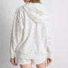 Sudadera con capucha y cremallera floral de alto contenido de algodón