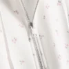 Sudadera con capucha y cremallera floral de alto contenido de algodón