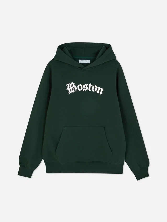 Sudadera con capucha y diseño de Boston