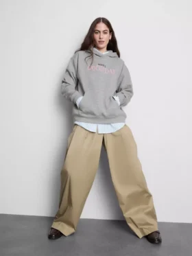 Sudadera con capucha y estampado de mezcla de algodón