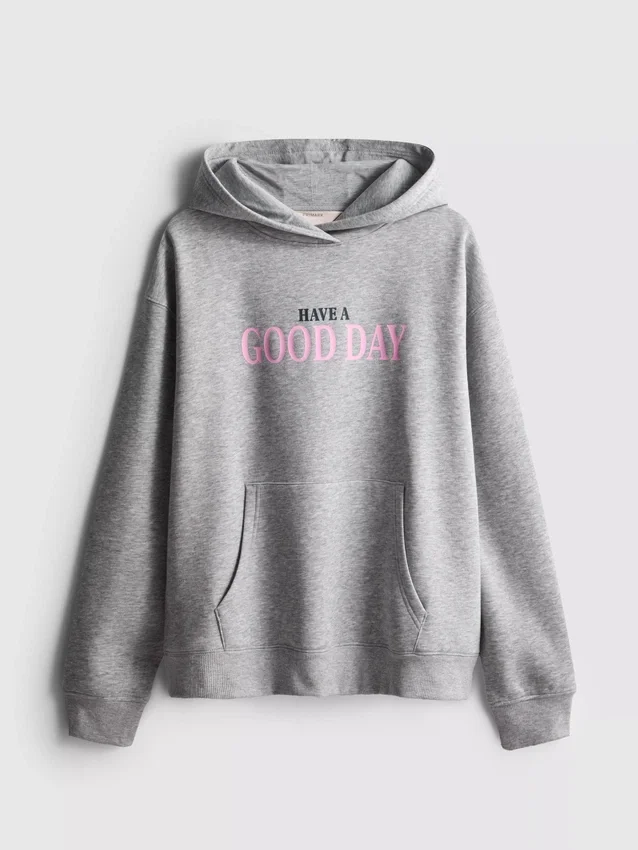 Sudadera con capucha y estampado de mezcla de algodón