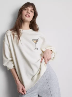 Sudadera con estampado «Martini» con alto contenido de algodón