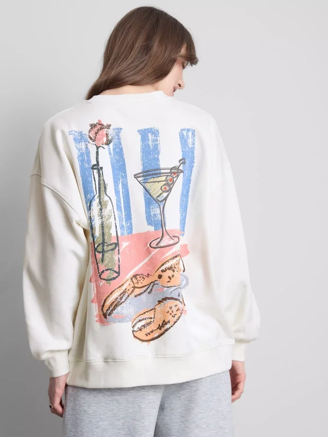 Sudadera con estampado «Martini» con alto contenido de algodón