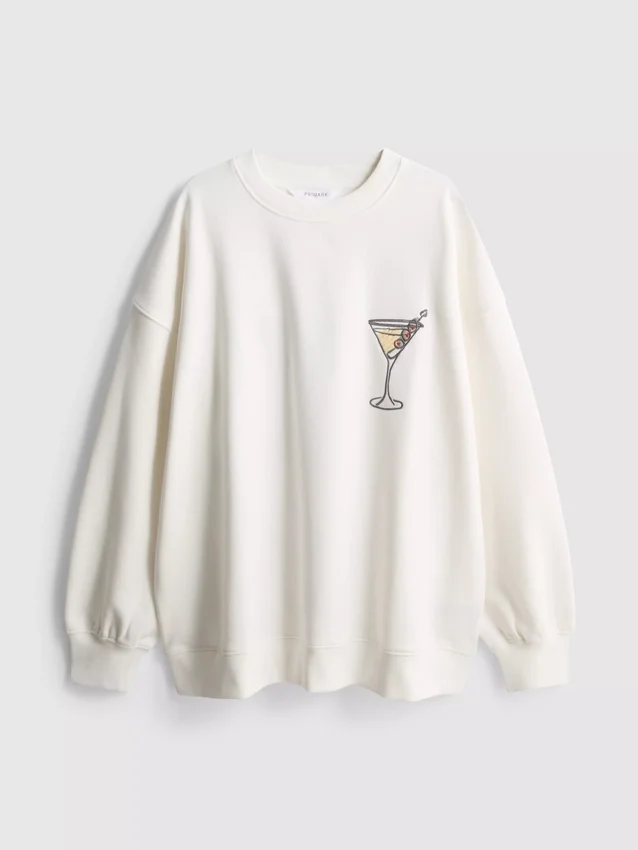 Sudadera con estampado «Martini» con alto contenido de algodón