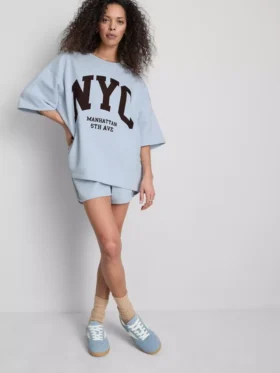 Sudadera de manga caída de NYC con alto contenido de algodón