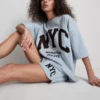 Sudadera de manga caída de NYC con alto contenido de algodón