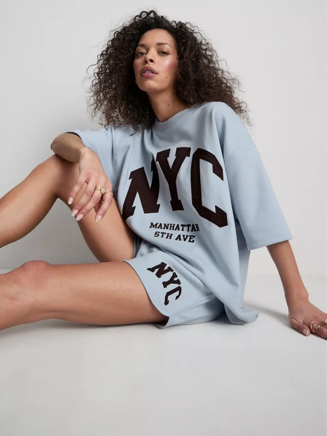 Sudadera de manga caída de NYC con alto contenido de algodón