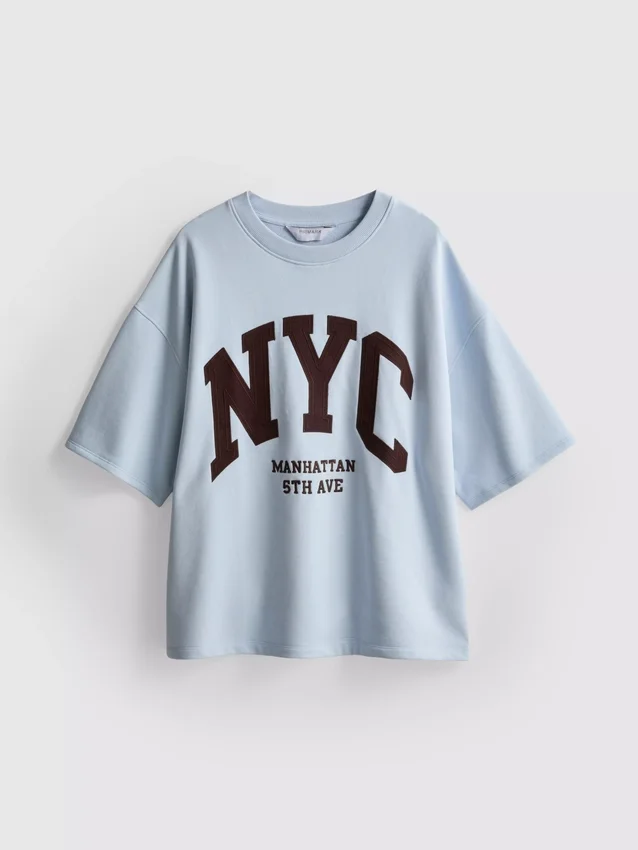 Sudadera de manga caída de NYC con alto contenido de algodón