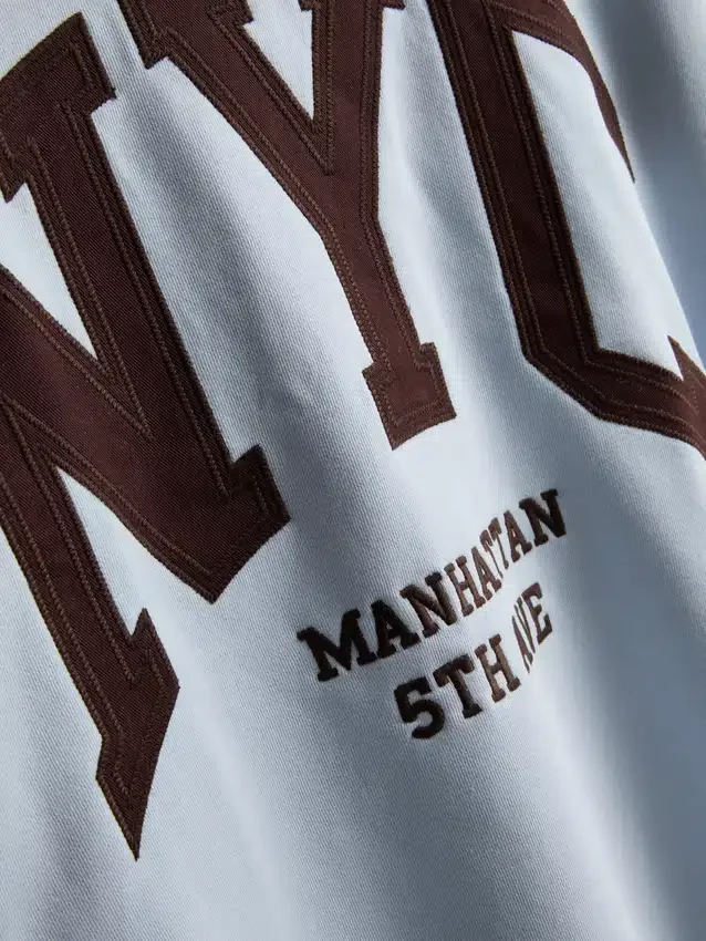 Sudadera de manga caída de NYC con alto contenido de algodón