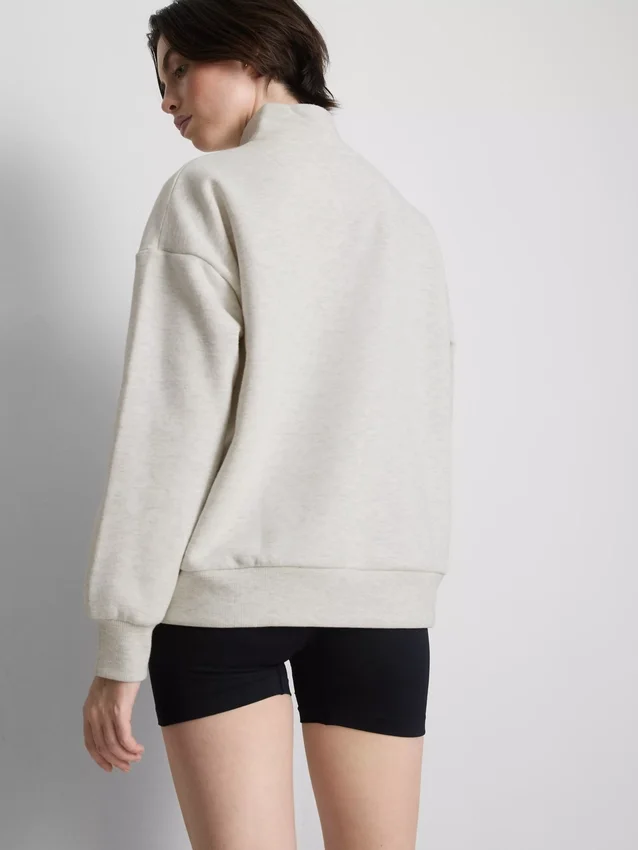 Sudadera de mezcla de algodón con media cremallera
