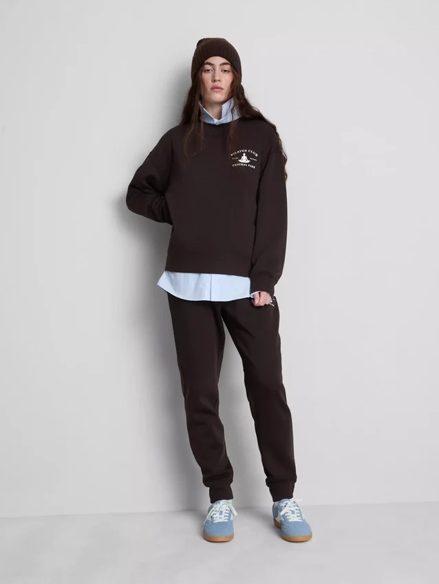 Sudadera estampada de mezcla de algodón de corte holgado