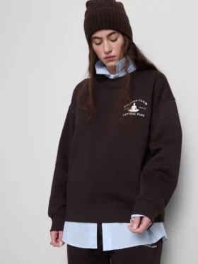 Sudadera estampada de mezcla de algodón de corte holgado
