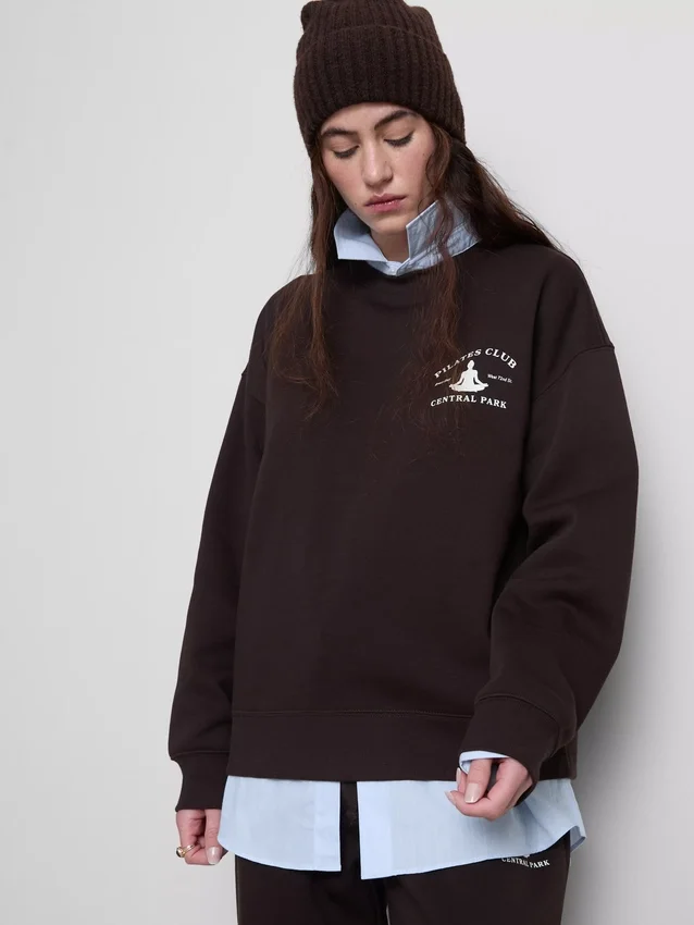 Sudadera estampada de mezcla de algodón de corte holgado