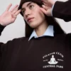 Sudadera estampada de mezcla de algodón de corte holgado