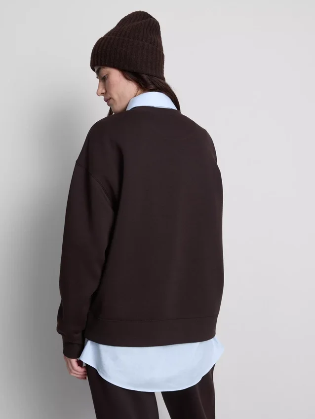 Sudadera estampada de mezcla de algodón de corte holgado