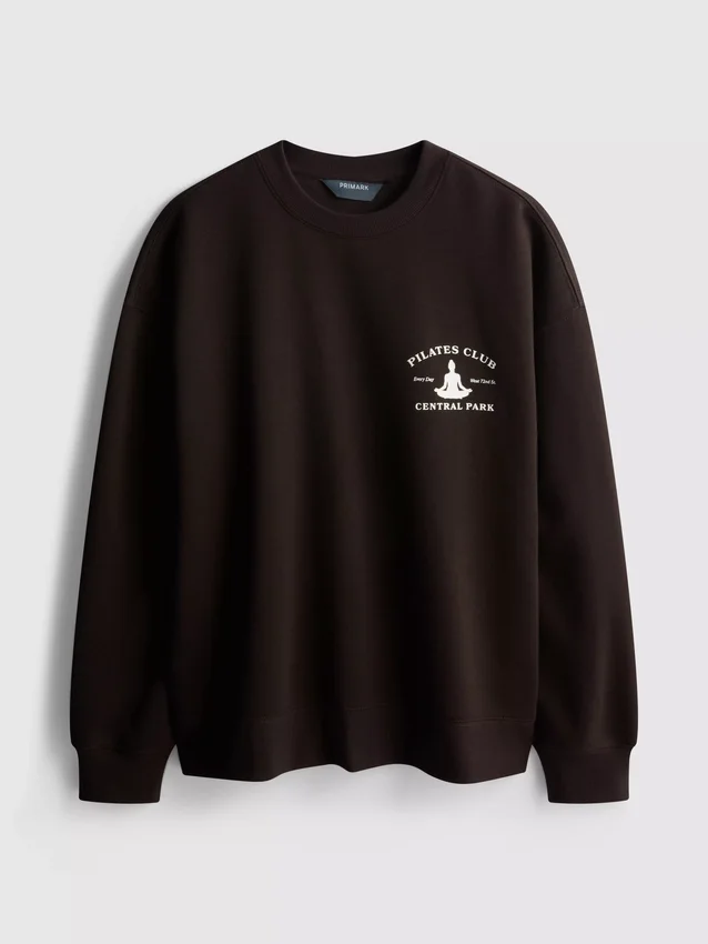 Sudadera estampada de mezcla de algodón de corte holgado