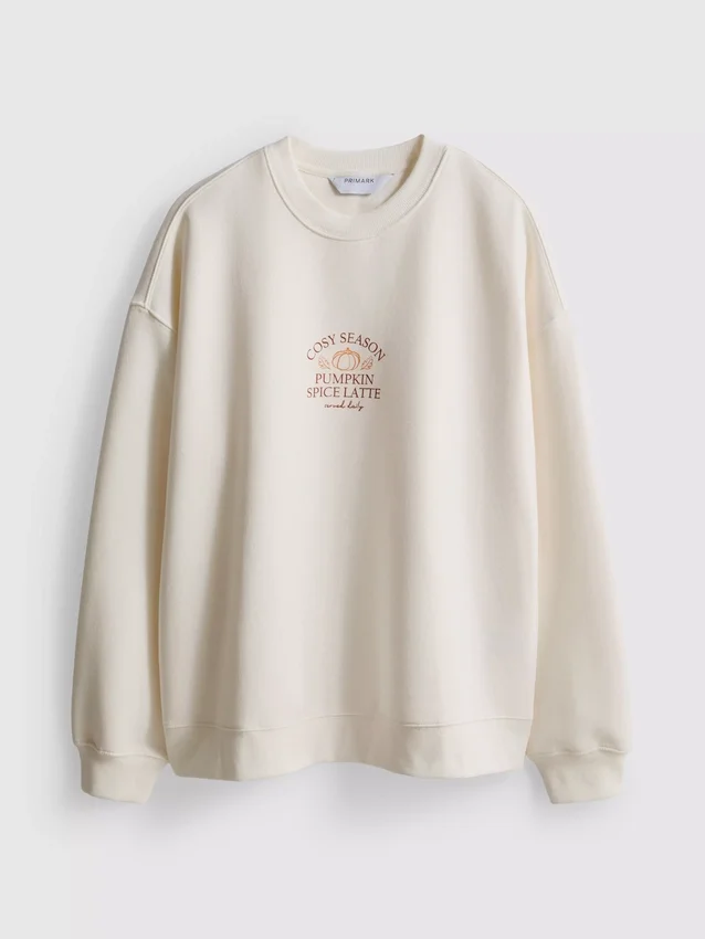 Sudadera gráfica holgada de mezcla de algodón