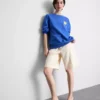 Sudadera holgada color limón con alto contenido de algodón
