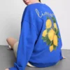 Sudadera holgada color limón con alto contenido de algodón